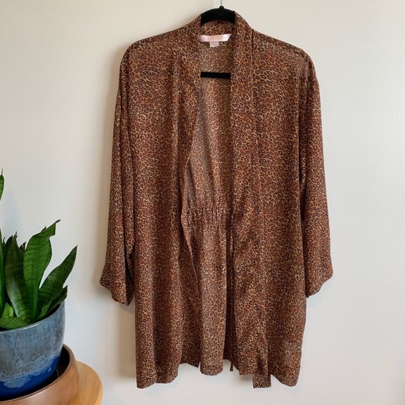 Victoria’s Secret Leopard Print Semi-Sheer Rare Unique Robe or Swimsuit Cover-Up - Picture 4 of 16